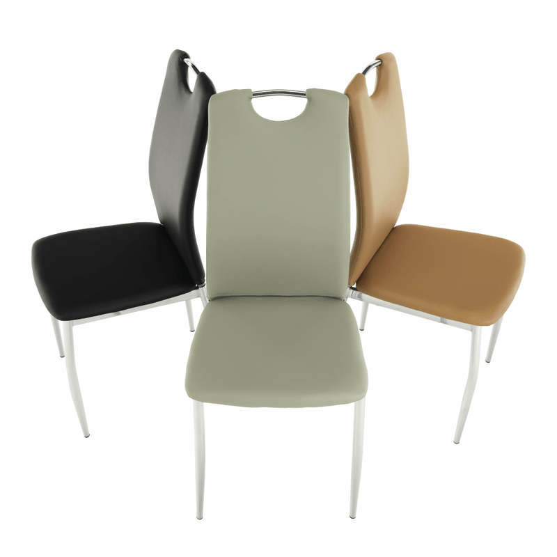 Casa si Gradina - Mobilier - Scaune si fotolii - Scaune - Scaun dining, piele ecologica neagra/crom, ERVINA - Infinity.ro