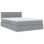Casa si Gradina - Mobilier - Paturi si accesorii - Paturi - Pat cu lumini cu banda LED Gri deschis 140 x 200 cm tesatura - Infinity.ro