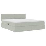 Casa si Gradina - Mobilier - Paturi si accesorii - Paturi - Pat cu lumini cu banda LED Gri deschis 160 x 200 cm Catifea - Infinity.ro