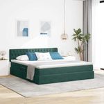 Casa si Gradina - Mobilier - Paturi si accesorii - Paturi - Pat cu lumini cu banda LED Verde inchis 160 x 200 cm Catifea - Infinity.ro