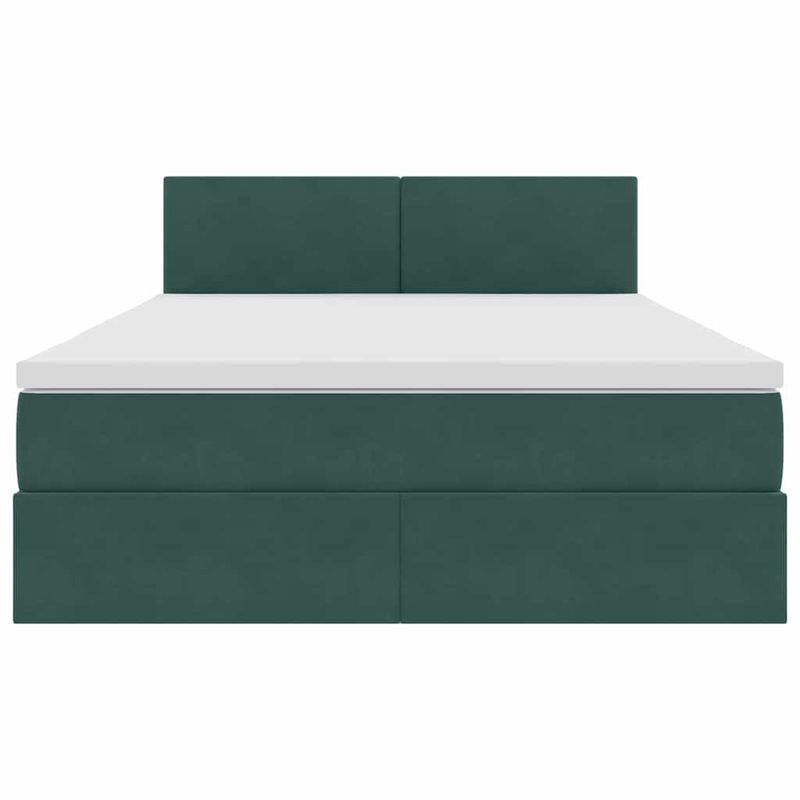 Casa si Gradina - Mobilier - Paturi si accesorii - Paturi - Pat cu lumini cu banda LED Verde inchis 140 x 190 cm Catifea - Infinity.ro