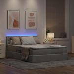 Casa si Gradina - Mobilier - Paturi si accesorii - Paturi - Pat cu lumini cu banda LED Gri deschis 140 x 200 cm tesatura - Infinity.ro