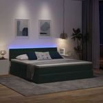 Casa si Gradina - Mobilier - Paturi si accesorii - Paturi - Pat cu lumini cu banda LED Verde inchis 160 x 200 cm Catifea - Infinity.ro