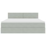 Casa si Gradina - Mobilier - Paturi si accesorii - Paturi - Pat cu lumini cu banda LED Gri deschis 160 x 200 cm Catifea - Infinity.ro