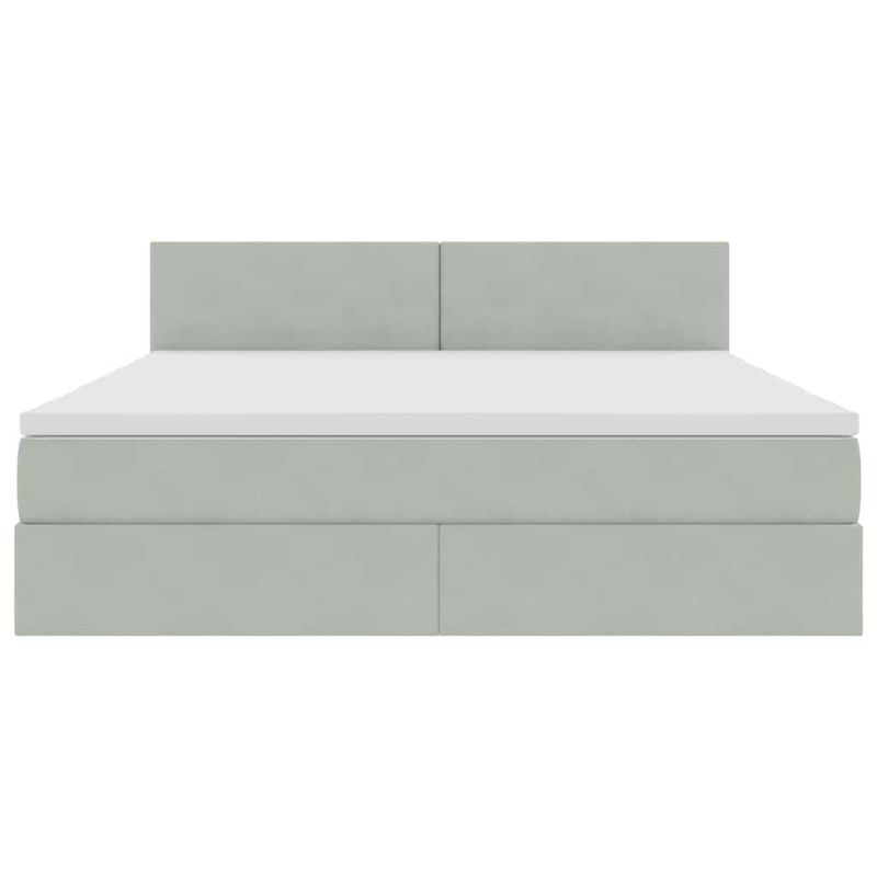Casa si Gradina - Mobilier - Paturi si accesorii - Paturi - Pat cu lumini cu banda LED Gri deschis 160 x 200 cm Catifea - Infinity.ro