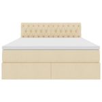 Casa si Gradina - Mobilier - Paturi si accesorii - Paturi - Pat cu lumini cu banda LED Creme 140 x 190 cm tesatura - Infinity.ro