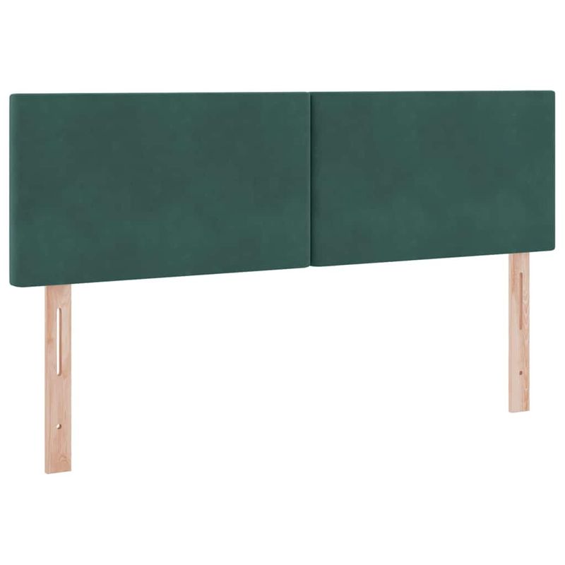 Casa si Gradina - Mobilier - Paturi si accesorii - Paturi - Pat cu lumini cu banda LED Verde inchis 140 x 190 cm Catifea - Infinity.ro