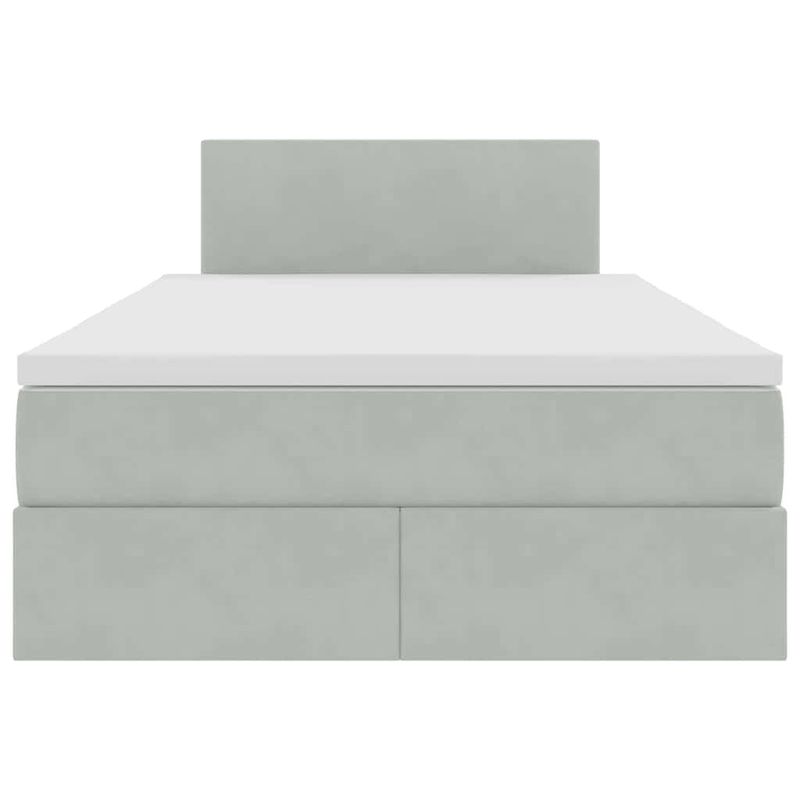 Casa si Gradina - Mobilier - Paturi si accesorii - Paturi - Pat cu lumini cu banda LED Gri deschis 120 x 200 cm Catifea - Infinity.ro