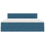 Casa si Gradina - Mobilier - Paturi si accesorii - Paturi - Pat cu lumini cu banda LED Albastru inchis 200 x 200 cm Catifea - Infinity.ro