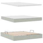 Casa si Gradina - Mobilier - Paturi si accesorii - Paturi - Pat cu lumini cu banda LED Gri deschis 160 x 200 cm Catifea - Infinity.ro