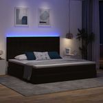 Casa si Gradina - Mobilier - Paturi si accesorii - Paturi - Pat cu lumini cu banda LED Negru 200 x 200 cm Catifea - Infinity.ro