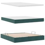 Casa si Gradina - Mobilier - Paturi si accesorii - Paturi - Pat cu lumini cu banda LED Verde inchis 160 x 200 cm Catifea - Infinity.ro