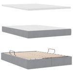 Casa si Gradina - Mobilier - Paturi si accesorii - Paturi - Pat cu lumini cu banda LED Gri deschis 140 x 200 cm tesatura - Infinity.ro