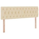 Casa si Gradina - Mobilier - Paturi si accesorii - Paturi - Pat cu lumini cu banda LED Creme 140 x 190 cm tesatura - Infinity.ro