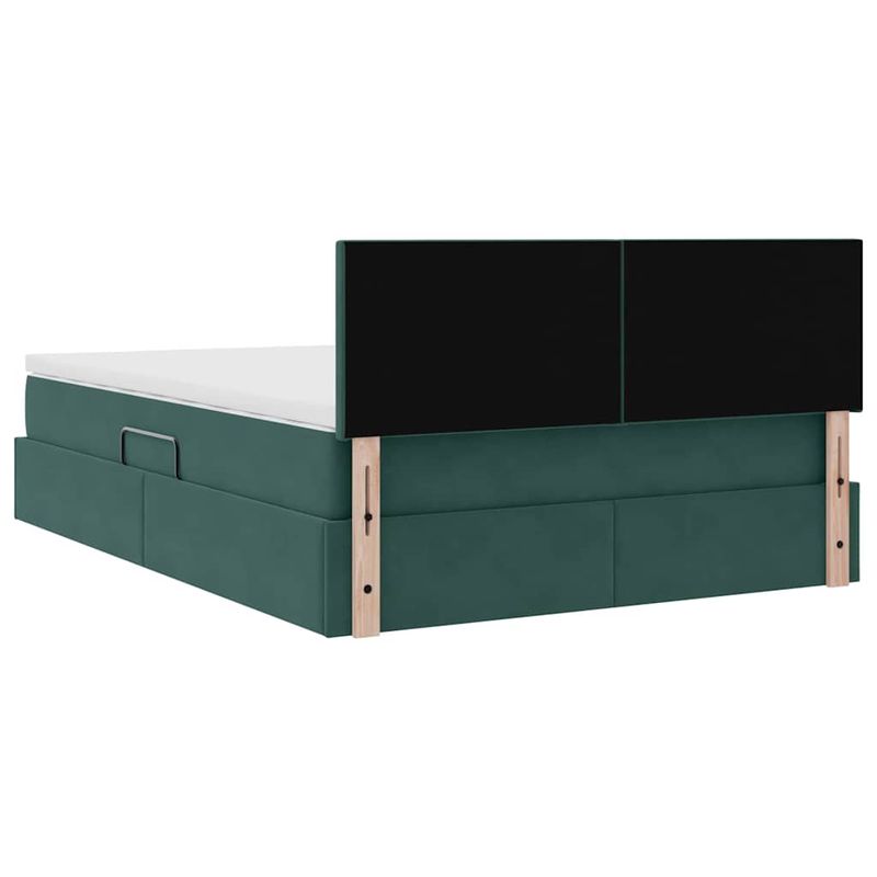 Casa si Gradina - Mobilier - Paturi si accesorii - Paturi - Pat cu lumini cu banda LED Verde inchis 140 x 190 cm Catifea - Infinity.ro