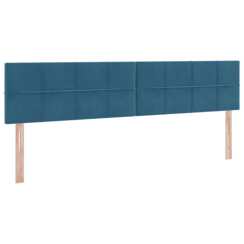 Casa si Gradina - Mobilier - Paturi si accesorii - Paturi - Pat cu lumini cu banda LED Albastru inchis 200 x 200 cm Catifea - Infinity.ro