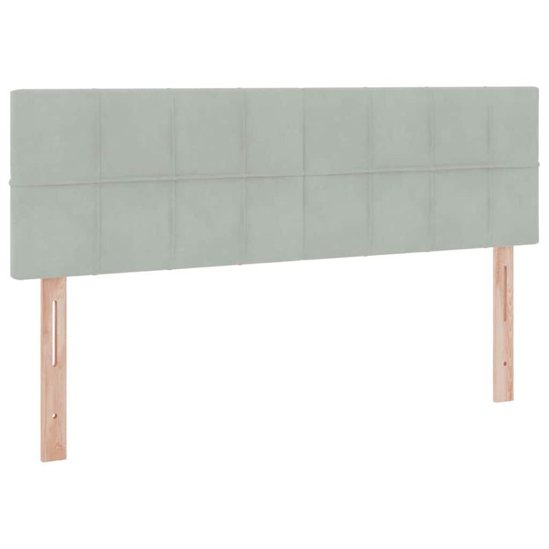 Casa si Gradina - Mobilier - Paturi si accesorii - Paturi - Pat cu lumini cu banda LED Gri deschis 140 x 200 cm Catifea - Infinity.ro