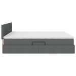 Casa si Gradina - Mobilier - Paturi si accesorii - Paturi - Pat cu lumini cu banda LED Gri inchis 160 x 200 cm tesatura - Infinity.ro