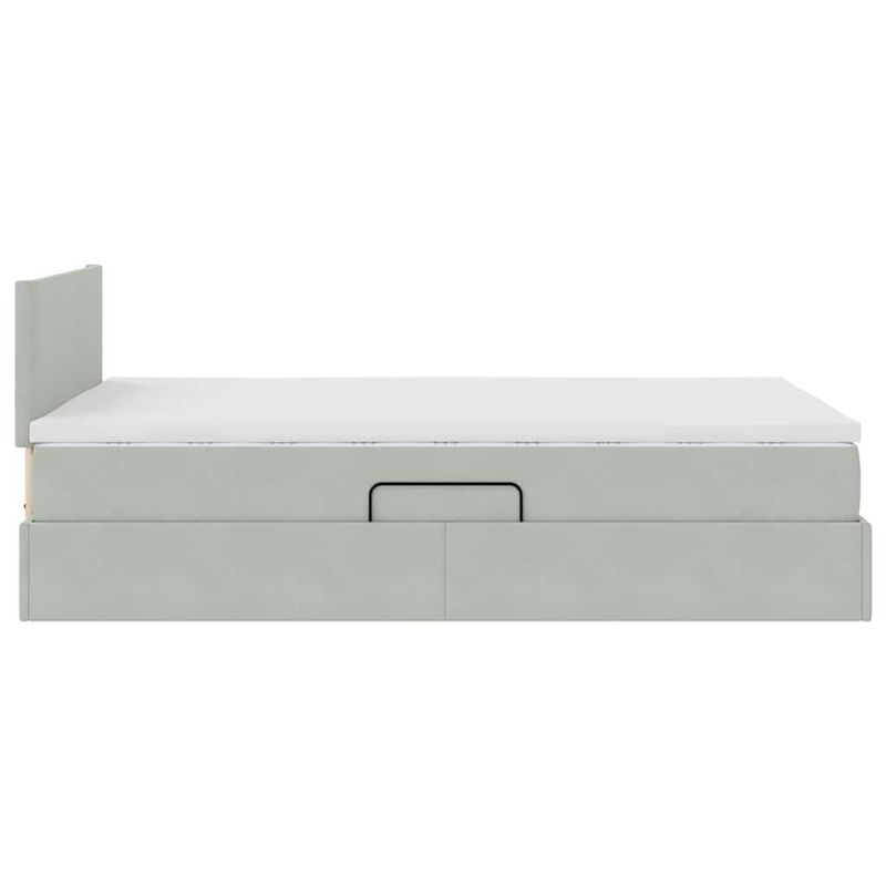 Casa si Gradina - Mobilier - Paturi si accesorii - Paturi - Pat cu lumini cu banda LED Gri deschis 120 x 200 cm Catifea - Infinity.ro