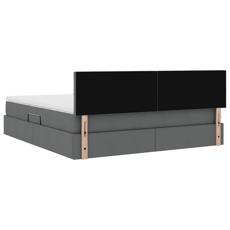 Casa si Gradina - Mobilier - Paturi si accesorii - Paturi - Pat cu lumini cu banda LED Gri inchis 160 x 200 cm tesatura - Infinity.ro