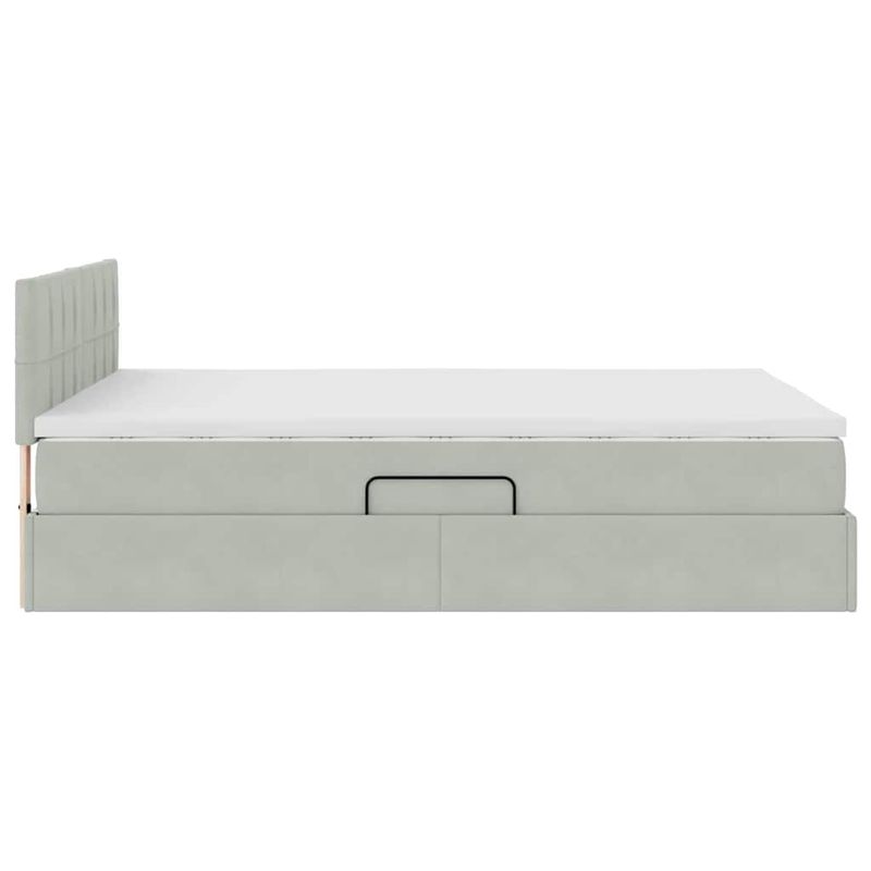 Casa si Gradina - Mobilier - Paturi si accesorii - Paturi - Pat cu lumini cu banda LED Gri deschis 140 x 200 cm Catifea - Infinity.ro