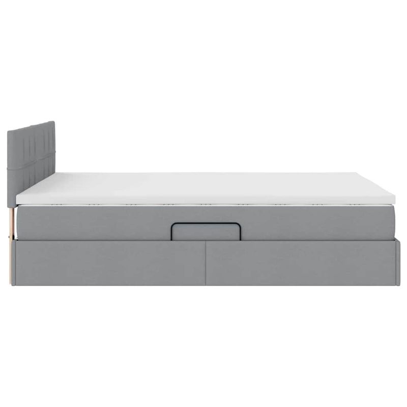Casa si Gradina - Mobilier - Paturi si accesorii - Paturi - Pat cu lumini cu banda LED Gri deschis 140 x 190 cm tesatura - Infinity.ro