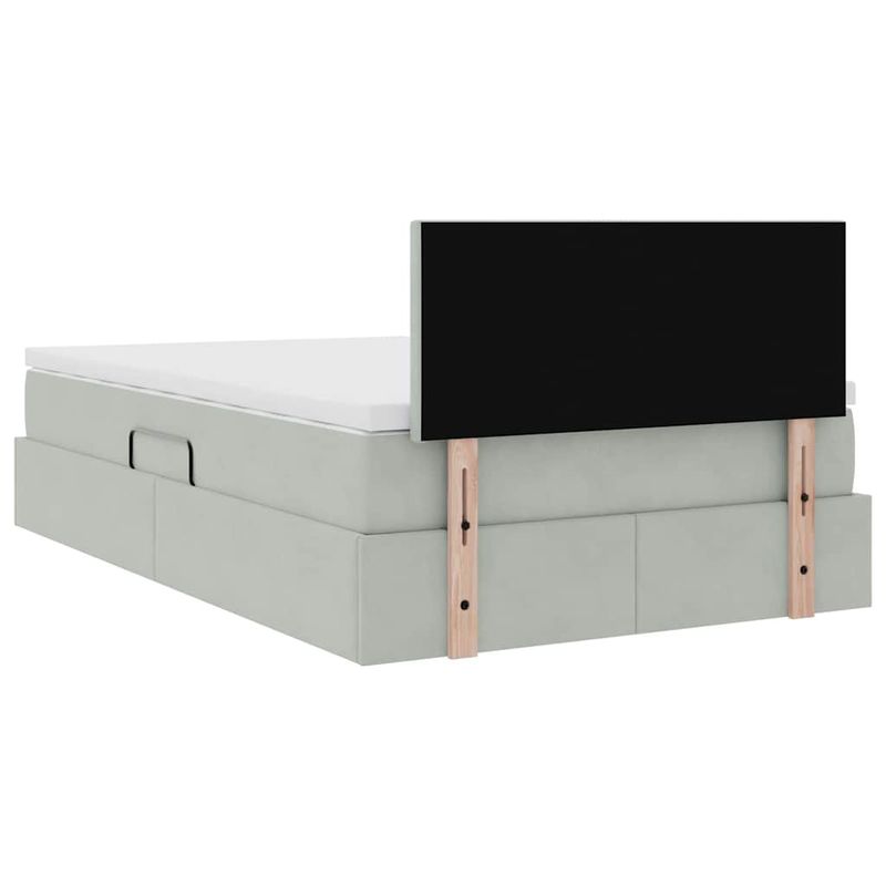 Casa si Gradina - Mobilier - Paturi si accesorii - Paturi - Pat cu lumini cu banda LED Gri deschis 120 x 200 cm Catifea - Infinity.ro