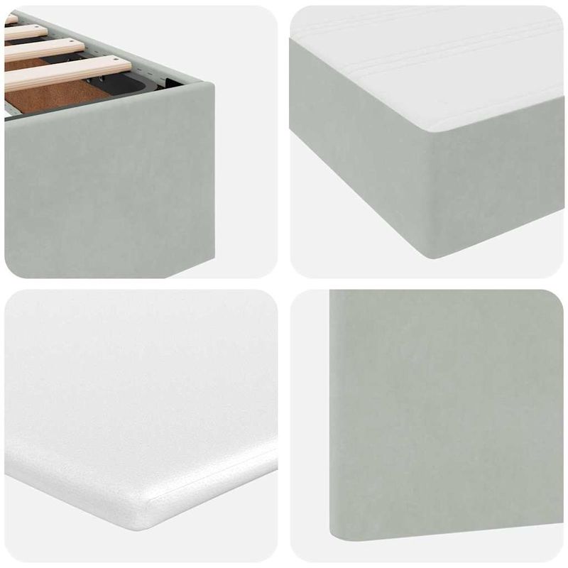 Casa si Gradina - Mobilier - Paturi si accesorii - Paturi - Pat cu lumini cu banda LED Gri deschis 120 x 200 cm Catifea - Infinity.ro