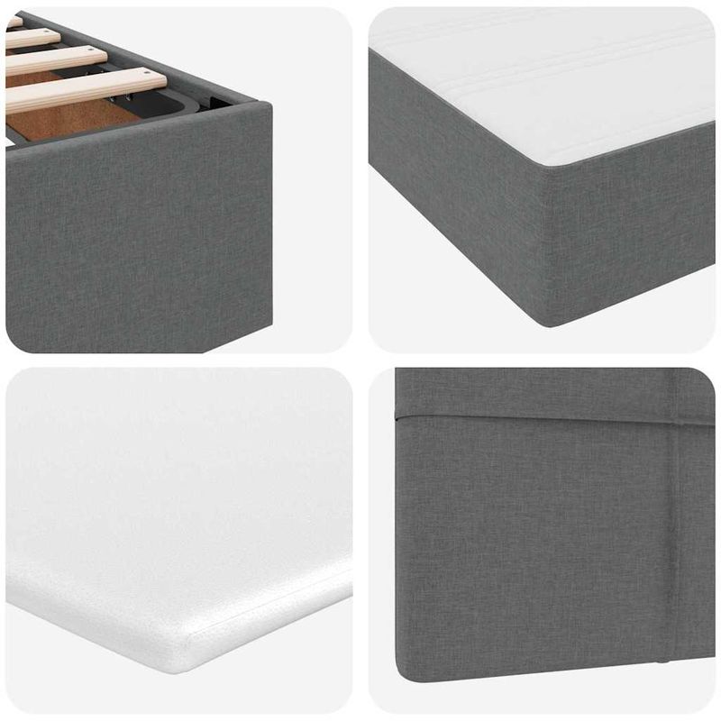 Casa si Gradina - Mobilier - Paturi si accesorii - Paturi - Pat cu lumini cu banda LED Gri inchis 160 x 200 cm tesatura - Infinity.ro