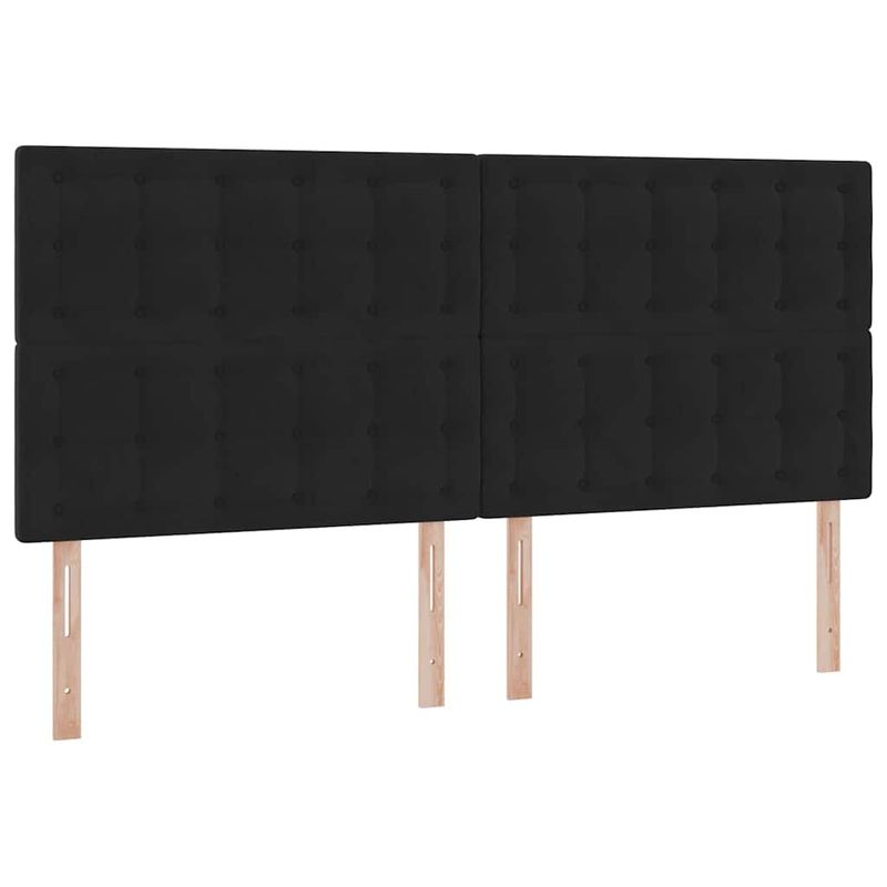 Casa si Gradina - Mobilier - Paturi si accesorii - Paturi - Pat cu lumini cu banda LED Negru 200 x 200 cm Catifea - Infinity.ro