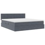 Casa si Gradina - Mobilier - Paturi si accesorii - Paturi - Pat cu lumini cu banda LED Gri inchis 160 x 200 cm Catifea - Infinity.ro