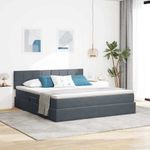 Casa si Gradina - Mobilier - Paturi si accesorii - Paturi - Pat cu lumini cu banda LED Gri inchis 160 x 200 cm Catifea - Infinity.ro