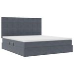 Casa si Gradina - Mobilier - Paturi si accesorii - Paturi - Pat cu lumini cu banda LED Gri inchis 160 x 200 cm Catifea - Infinity.ro