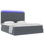 Casa si Gradina - Mobilier - Paturi si accesorii - Paturi - Pat cu lumini cu banda LED Gri inchis 160 x 200 cm Catifea - Infinity.ro