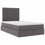 Casa si Gradina - Mobilier - Paturi si accesorii - Paturi - Pat cu lumini cu banda LED cu headboard Gri 120 x 200 cm PVC - Infinity.ro