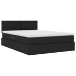 Casa si Gradina - Mobilier - Paturi si accesorii - Paturi - Pat cu lumini cu banda LED Negru 140 x 190 cm tesatura - Infinity.ro
