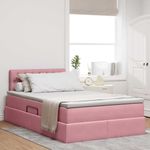 Casa si Gradina - Mobilier - Paturi si accesorii - Paturi - Pat cu lumini cu banda LED Roz 120 x 200 cm Catifea - Infinity.ro