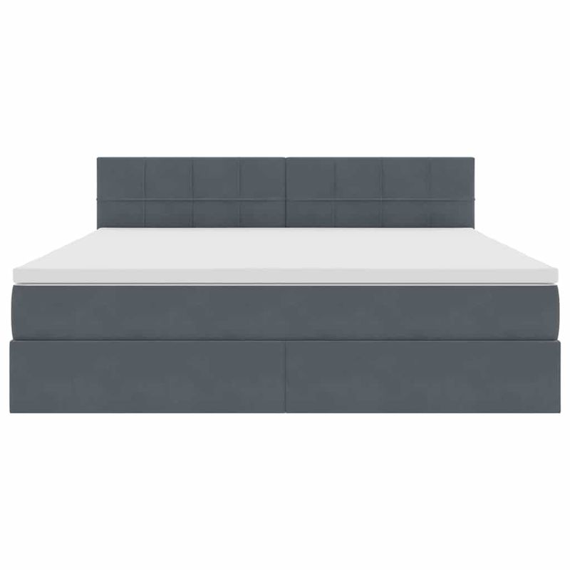 Casa si Gradina - Mobilier - Paturi si accesorii - Paturi - Pat cu lumini cu banda LED Gri inchis 160 x 200 cm Catifea - Infinity.ro