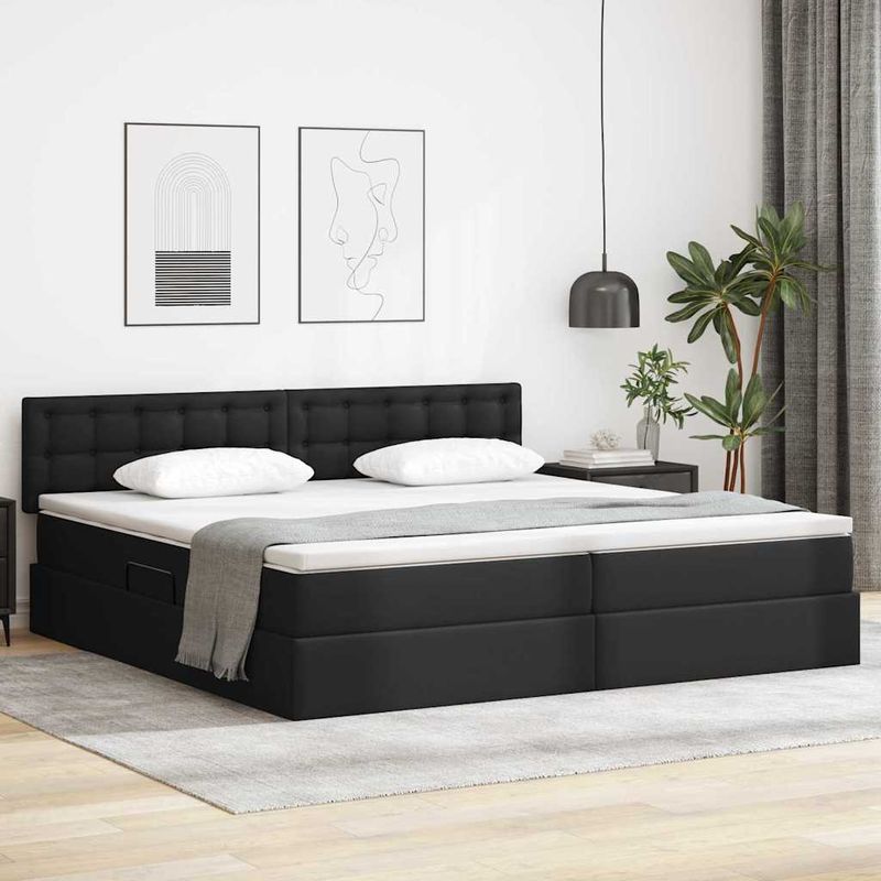 Casa si Gradina - Mobilier - Paturi si accesorii - Paturi - Pat cu lumini cu banda LED Gri deschis 200 x 200 cm PVC - Infinity.ro