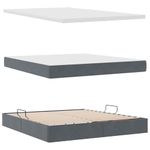 Casa si Gradina - Mobilier - Paturi si accesorii - Paturi - Pat cu lumini cu banda LED Gri inchis 160 x 200 cm Catifea - Infinity.ro