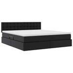 Casa si Gradina - Mobilier - Paturi si accesorii - Paturi - Pat cu lumini cu banda LED cu headboard Negru 160 x 200 cm PVC - Infinity.ro