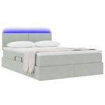 Casa si Gradina - Mobilier - Paturi si accesorii - Paturi - Pat cu lumini cu banda LED Gri deschis 140 x 200 cm Catifea - Infinity.ro