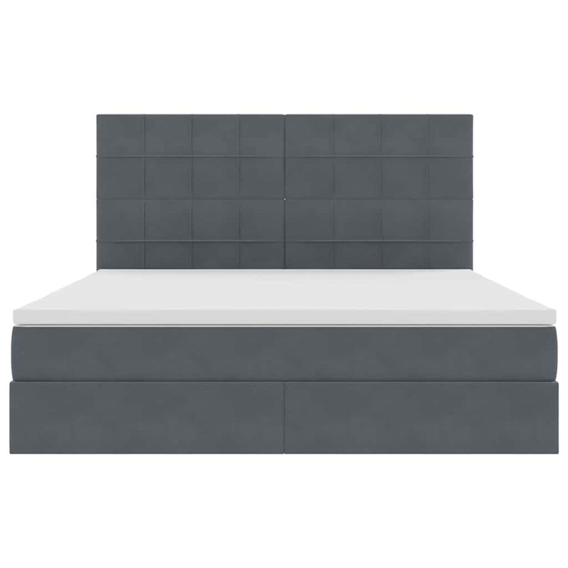 Casa si Gradina - Mobilier - Paturi si accesorii - Paturi - Pat cu lumini cu banda LED Gri inchis 160 x 200 cm Catifea - Infinity.ro