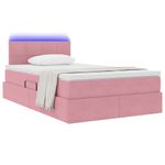 Casa si Gradina - Mobilier - Paturi si accesorii - Paturi - Pat cu lumini cu banda LED Roz 120 x 200 cm Catifea - Infinity.ro