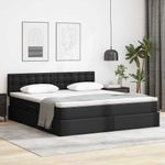 Casa si Gradina - Mobilier - Paturi si accesorii - Paturi - Pat cu lumini cu banda LED cu headboard Negru 160 x 200 cm PVC - Infinity.ro
