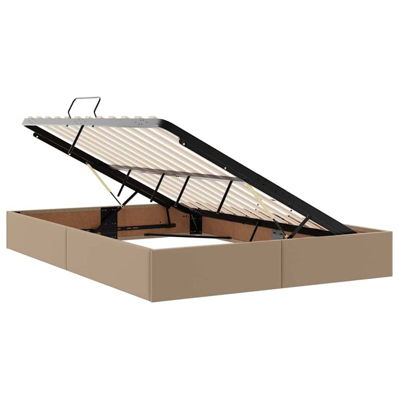 Casa si Gradina - Mobilier - Paturi si accesorii - Paturi - Pat cu lumini cu banda LED Cappuccino 140 x 200 cm PVC - Infinity.ro