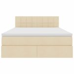 Casa si Gradina - Mobilier - Paturi si accesorii - Paturi - Pat cu lumini cu banda LED Creme 140 x 190 cm tesatura - Infinity.ro