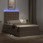 Casa si Gradina - Mobilier - Paturi si accesorii - Paturi - Pat cu lumini cu banda LED Cappuccino 120 x 200 cm PVC - Infinity.ro