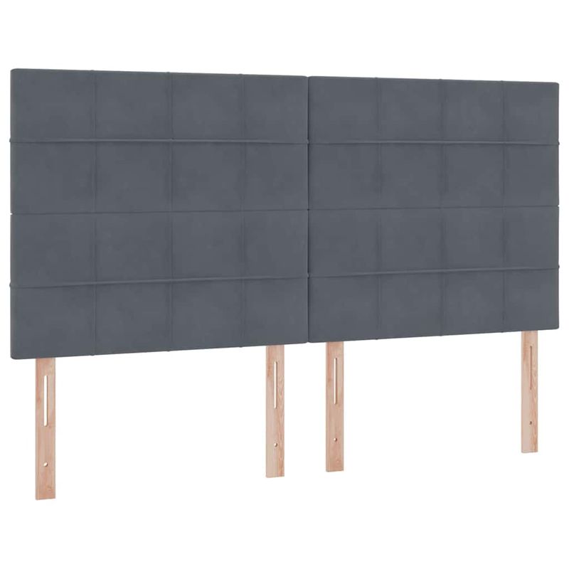 Casa si Gradina - Mobilier - Paturi si accesorii - Paturi - Pat cu lumini cu banda LED Gri inchis 160 x 200 cm Catifea - Infinity.ro