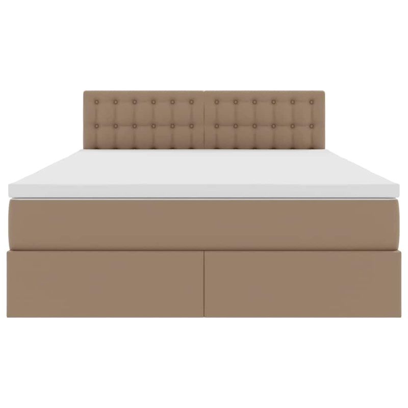 Casa si Gradina - Mobilier - Paturi si accesorii - Paturi - Pat cu lumini cu banda LED Cappuccino 140 x 200 cm PVC - Infinity.ro